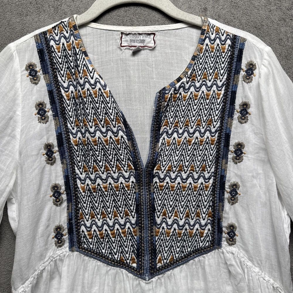 Johnny‎ Was Workshop Tunic Embroidered Top Small Dress Swim Cover Up - Picture 2 of 10